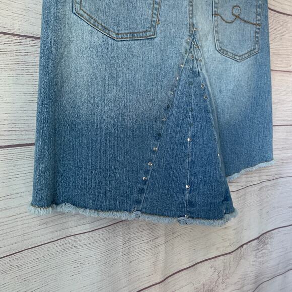 Route 66 Original Clothing Co Girls Denim Jean Skirt Studded Panel Back Size 8 - Picture 7 of 15